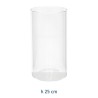 Vaso porta fiori in vetro trasparente a cilindro cm 10x25