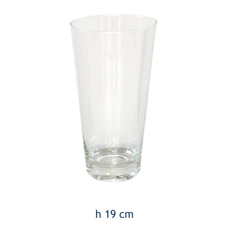 Vaso Portafiori Conico in Vetro 12x19 cm - Portafiori | Ragstore