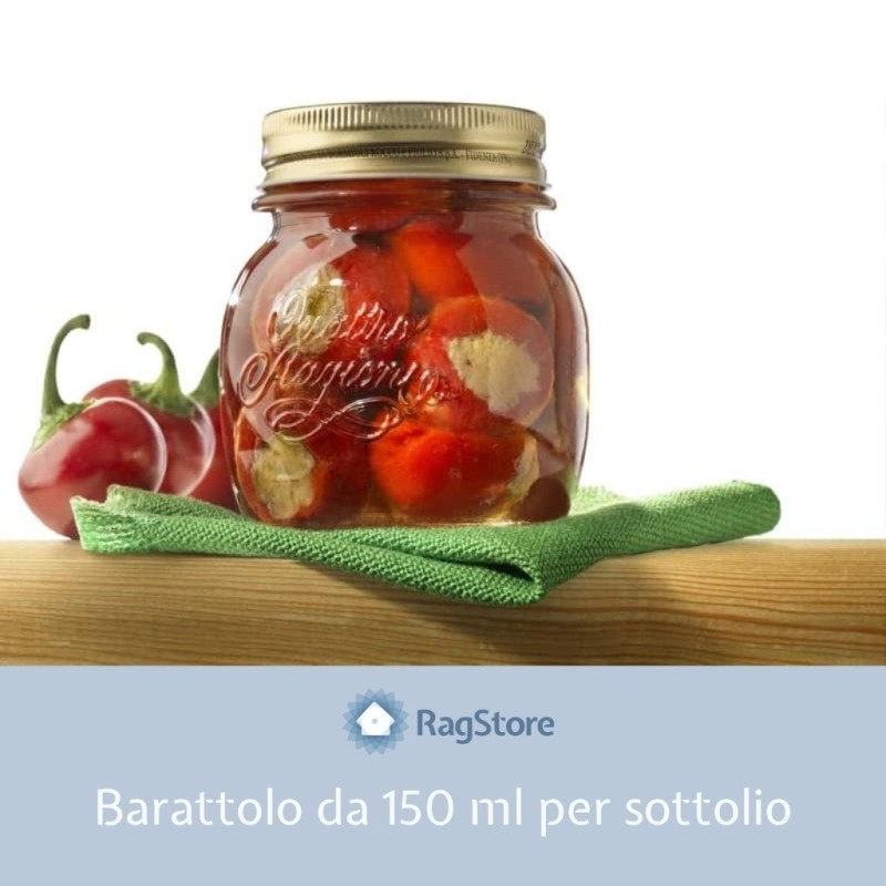 vasetti 4 stagioni per conserve sottolio di verdure e peperoni - bormioli rocco
