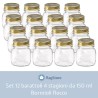12 vasetti vetro quattro stagioni da 150 ml completi di tappo