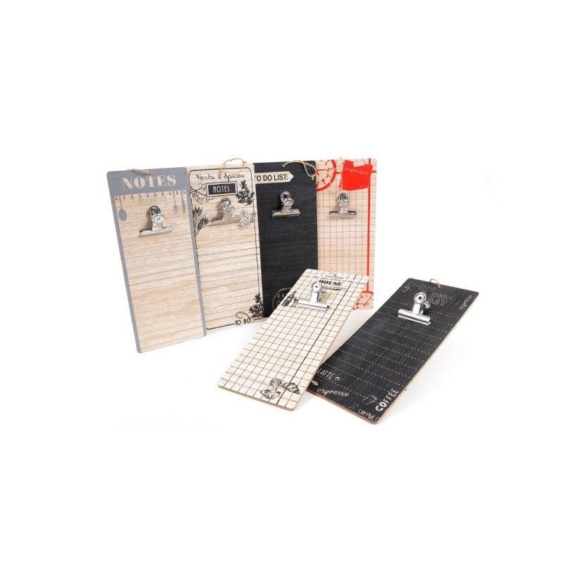 PORTA APPUNTI IN LEGNO CON PINZA IN METALLO CM 36x15
