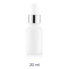 Flacone contagocce 20 ml bianco opale in vetro con tappo argento per sieri e oli essenziali Ragstore