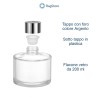lacone diffusore rotondo in vetro da 200 ml con tappo argento e sottotappo – ideale per profumatori ambiente fai-da-te