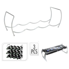 PORTA BOTTIGLIE CROMATO IMPILABILE 12 POSTI 3 Pz