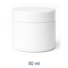 vaso in vetro bianco opale da 50 ml con tappo a vite per creme naturali e cosmetici fai da te