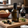 Bottiglia vetro verde Barrique 250 ml per olio EVO, perfetta per cucina mediterranea, bomboniere e confezioni regalo