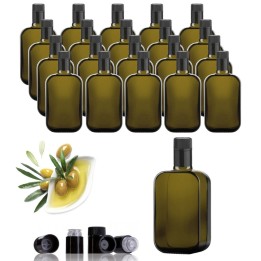 kit 20 bottiglie in vetro rettangolare per olio modello Moresca da 500 ml