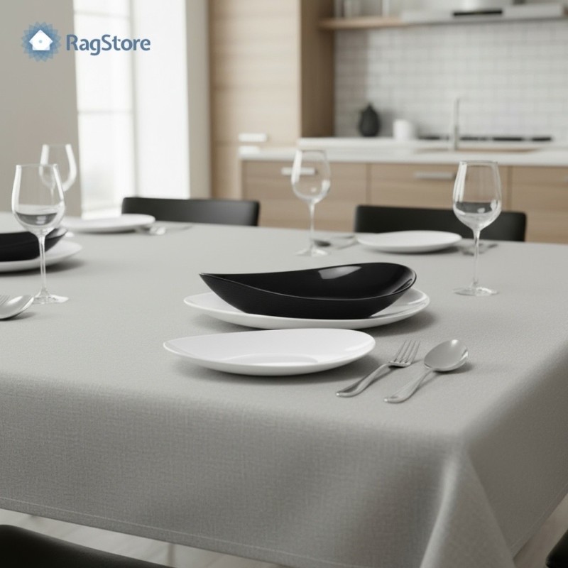 Servizio da 18 piatti bianco e nero per tavola moderna ed elegante - RagStore