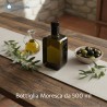 Bottiglia vetro scuro per olio modello Moresca da 500 ml completa di tappo anti frode