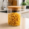 Barattolo in vetro borosilicato con tappo in bamboo per contenere pasta - ragstore