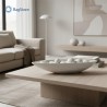 vaso centro tavola Barchetta bianca cm 40x13x7. Porta oggetti moderno colore Bianco