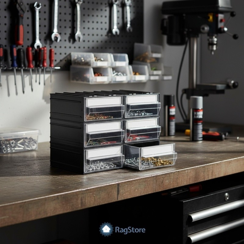 Come organizzare minuterie e vini in garage e officina con la cassettiera mobil plastic