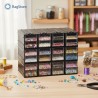 Cassettiera componibile 24 cassetti trasparenti utilizzata per perline e accessori creativi Ragstore