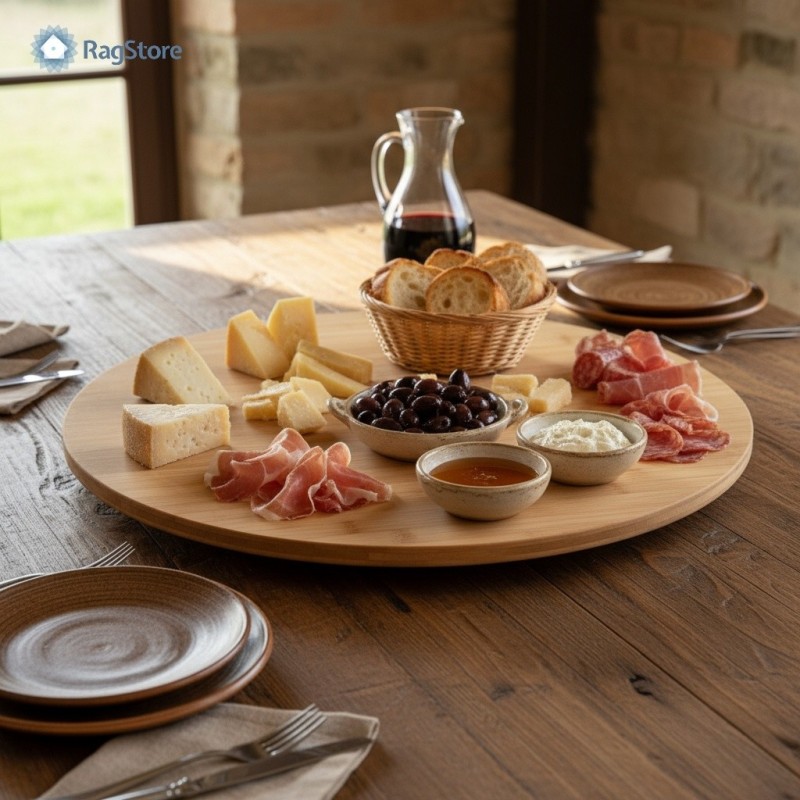 Tagliere girevole per servire a tavola affettati e formaggi - ideale per ristorante e agriturismi