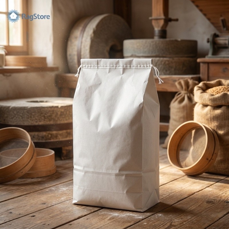Sacco in carta a doppio strato per produttori artigianali di farina e semola di grano