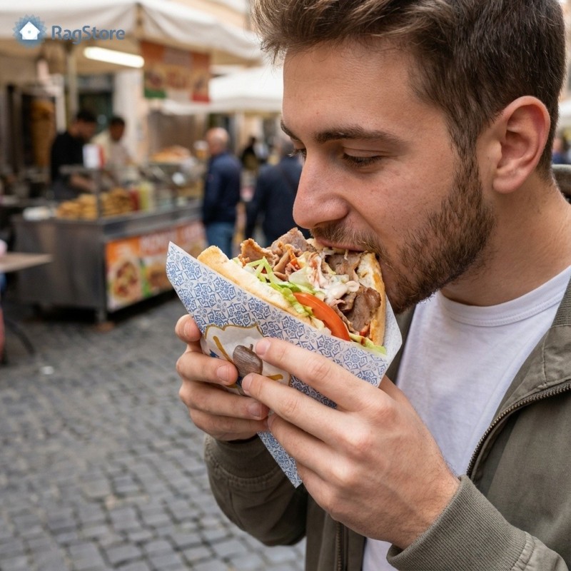 Busta in carta per servire panini kebak street food