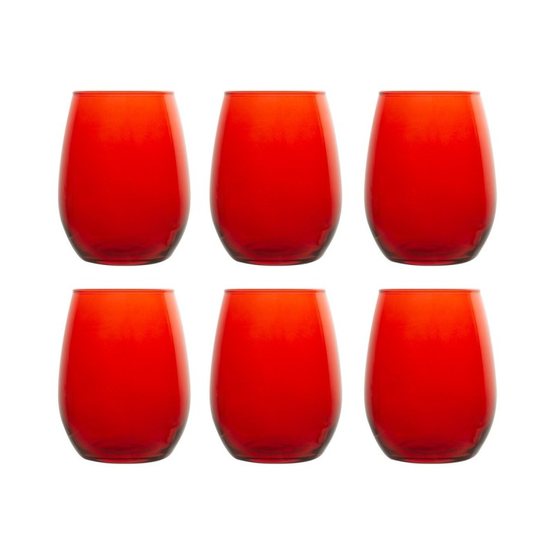 Set 6 bicchieri in vetro rossi per acqua - Pasabahce