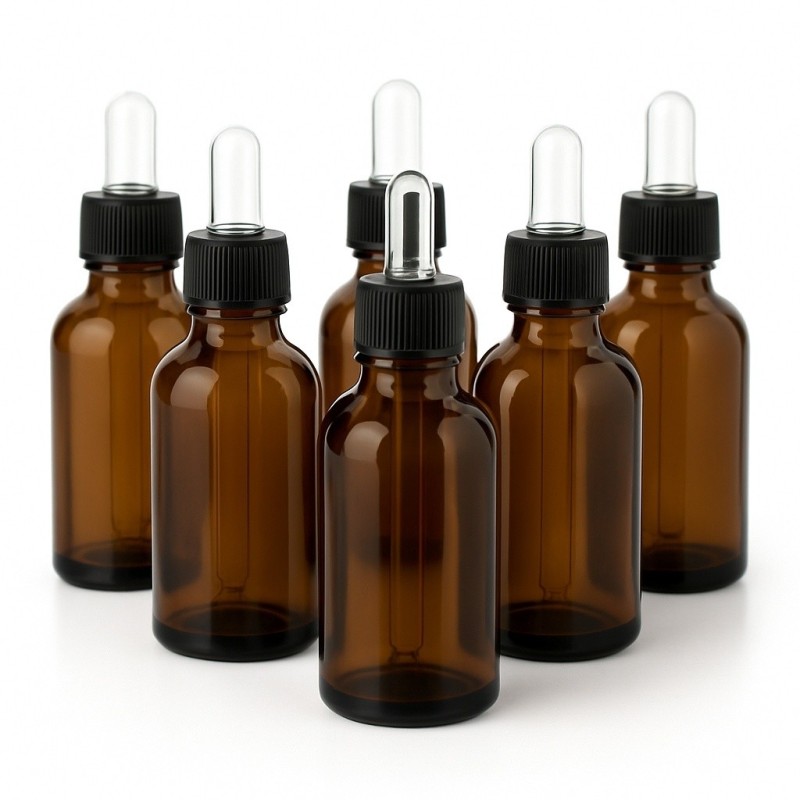 Set 6 Boccette Ambrate 50 ml con Contagocce | Ragstore