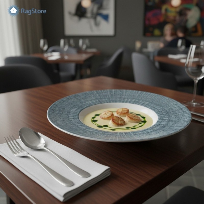 Piatto in porcellana per ristorante gourmet k-bowl saturnia space