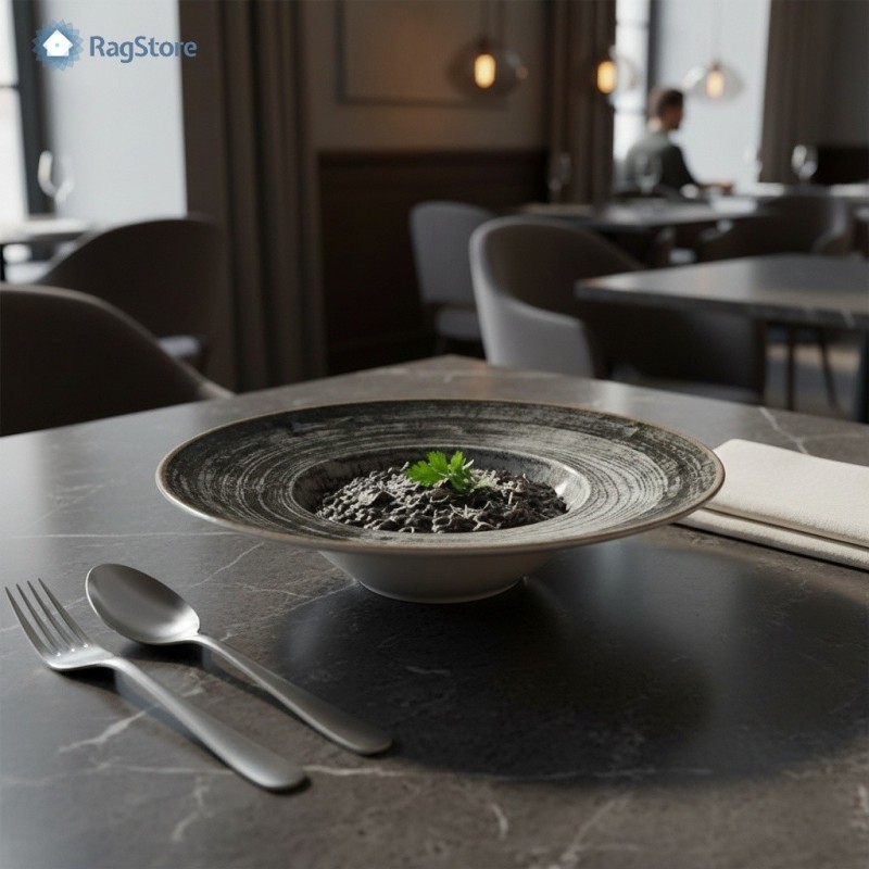 Piatto in Porcellana Black Round K-Bowl 27,5 cm | RagStore.it