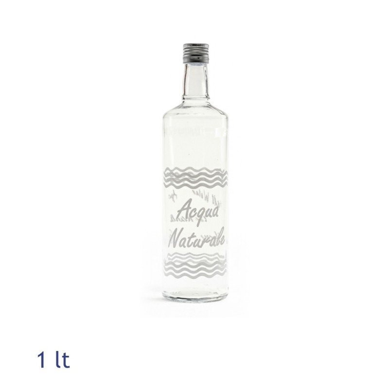 Bottiglia vetro NewLine da 1 litro per acqua naturale