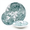 Servizio piatti da tavola in porcellana 18 pezzi Bouquet Ottanio con decoro floreale