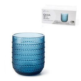 Set 6 bicchieri in pasta di vetro colore azzurro modello Gioia Casa Milano