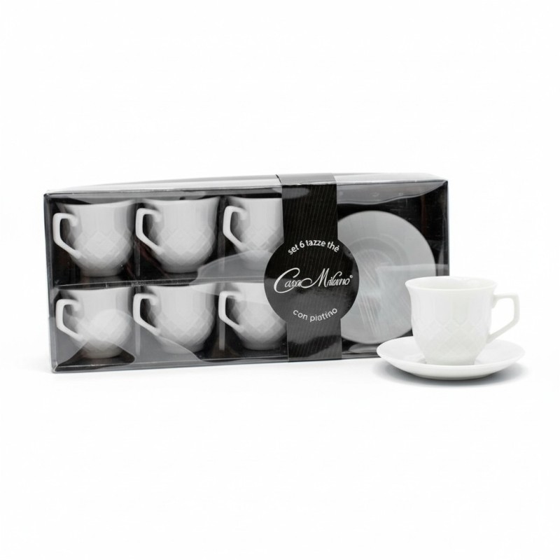 Set Tazze da Tè Porcellana 6 Pezzi Check | Ragstore