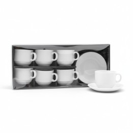 Set 6 tazze da the e cappuccino impilabili per catering