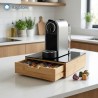 Porta Capsule Bamboo con Vetro Temperato 31,5x30x10 | Ragstore