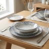 Set 18 piatti in porcellana moderni con decori blu modello Arke