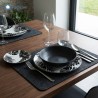 Servizio Piatti Porcellana Eva 18 Pz Bianco Nero | Ragstore