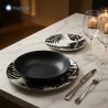 Servizio Piatti Porcellana Eva 18 Pz Bianco Nero | Ragstore