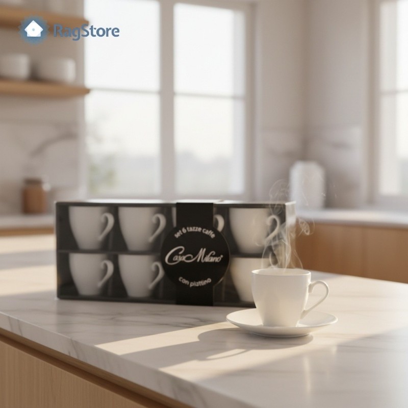 Tazzine Caffè Porcellana con Piattino Essenza 6 Pz | Ragstore
