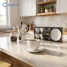 Servizio di 6 tazze da caffè con piattino coordinato realizzate in porcellana bianca decoro Fiocco Neve