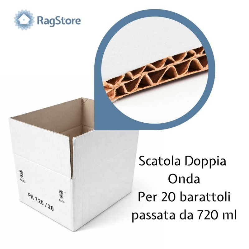 Scatola in cartone per 20 bottiglie di passata da 720 ml - RagStore