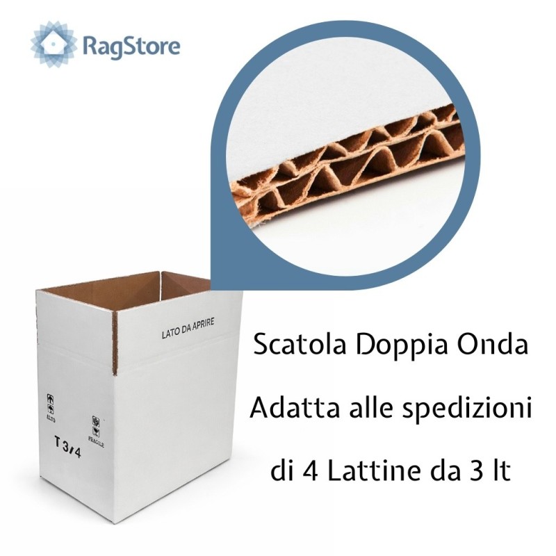 Scatola cartone per Spedizione 4 Lattine Olio 3 Lt | Ragstore