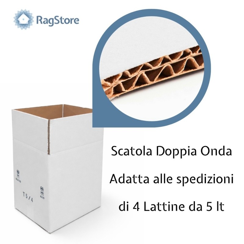 Scatola Spedizione 4 Lattine 5 Lt – Cartone Doppia Onda | Ragstore