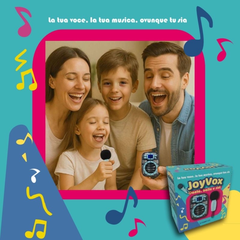 Altoparlante Karaoke JoyVox Blu con Microfono – Audio Kids | Ragstore
