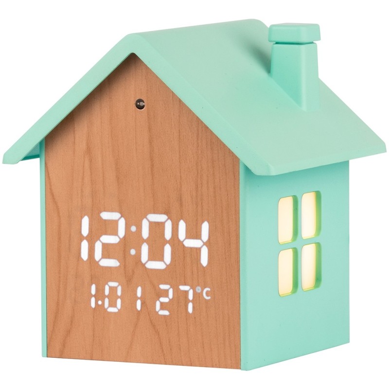 SVEGLIA DIGITALE LED CASETTA AZZURRA