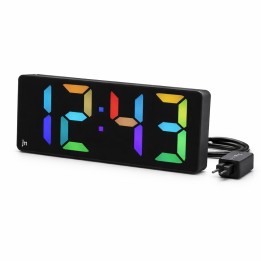 SVEGLIA DIGITALE LED COLORATI CON ALIMENTAZIONE - NERO