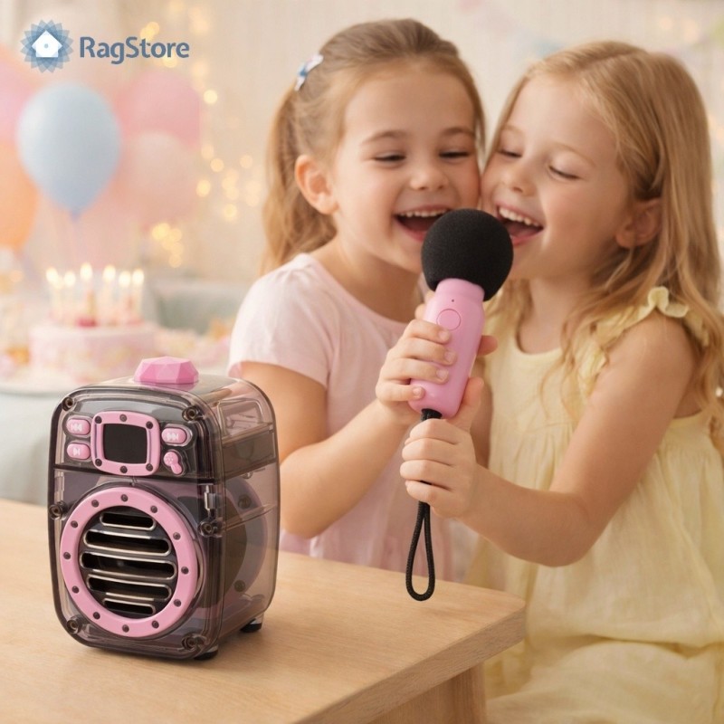 Altoparlante Karaoke JoyVox Rosa con Microfono – Kids | Ragstore