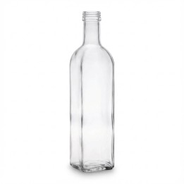 Bottiglia in vetro trasparente quadrata da 500 ml