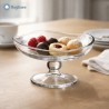 Alzatina in vetro trasparente porta biscotti e dolcetti Toscana 16 cm