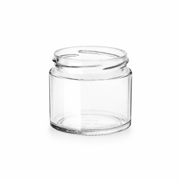 Barattolo in vetro modello Minimal cilindrico da 212 ml con tappo da 70 mm