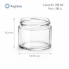 Dimensioni barattolo vetro Minimal da 212 ml per marmellate e miele