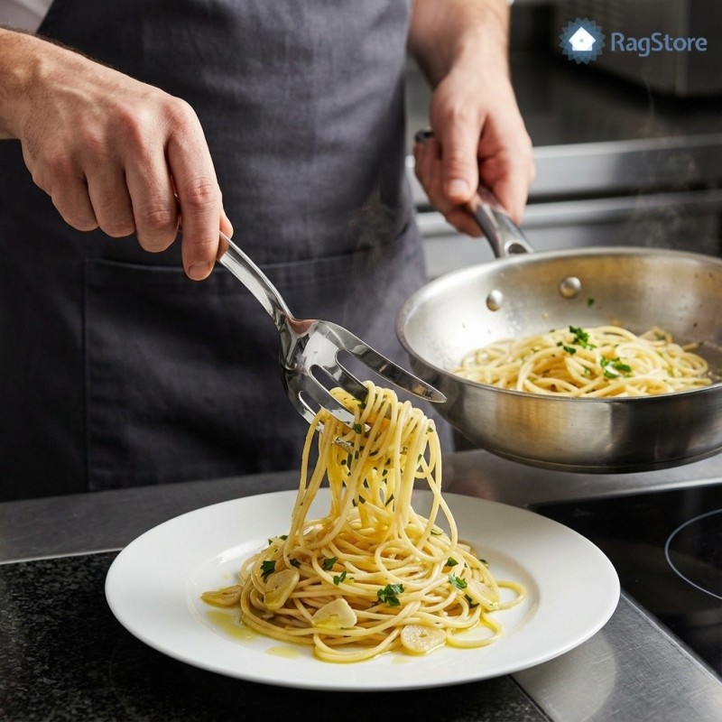 Forchettone per servire e impiattare spaghetti in ristoranti