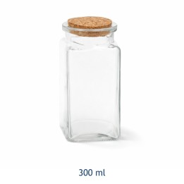 Barattolo Vetro Quadrato 300 ml con Tappo Sughero | Ragstore