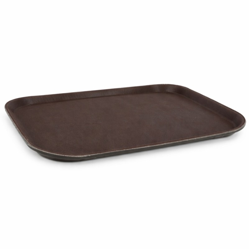 vassoio in plastica anti scivolo da servizio cm 40x30 Marrone