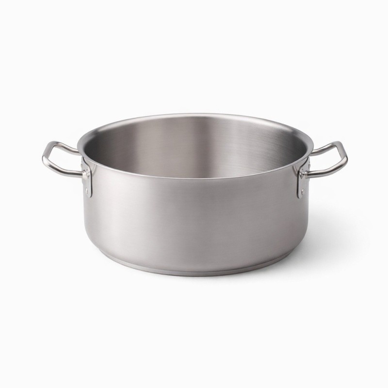 Casseruola inox bassa a 2 manici da 40 cm con fondo induzione